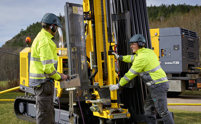 DTH hammers are designed to combine power and speed to achieve high productivity Credit: Epiroc