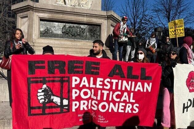 In New York as well there is a demonstration for Palestine