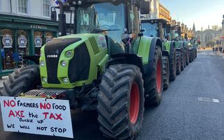 Farmers protest outside Oxford Farming Conference as family farm tax fight continues