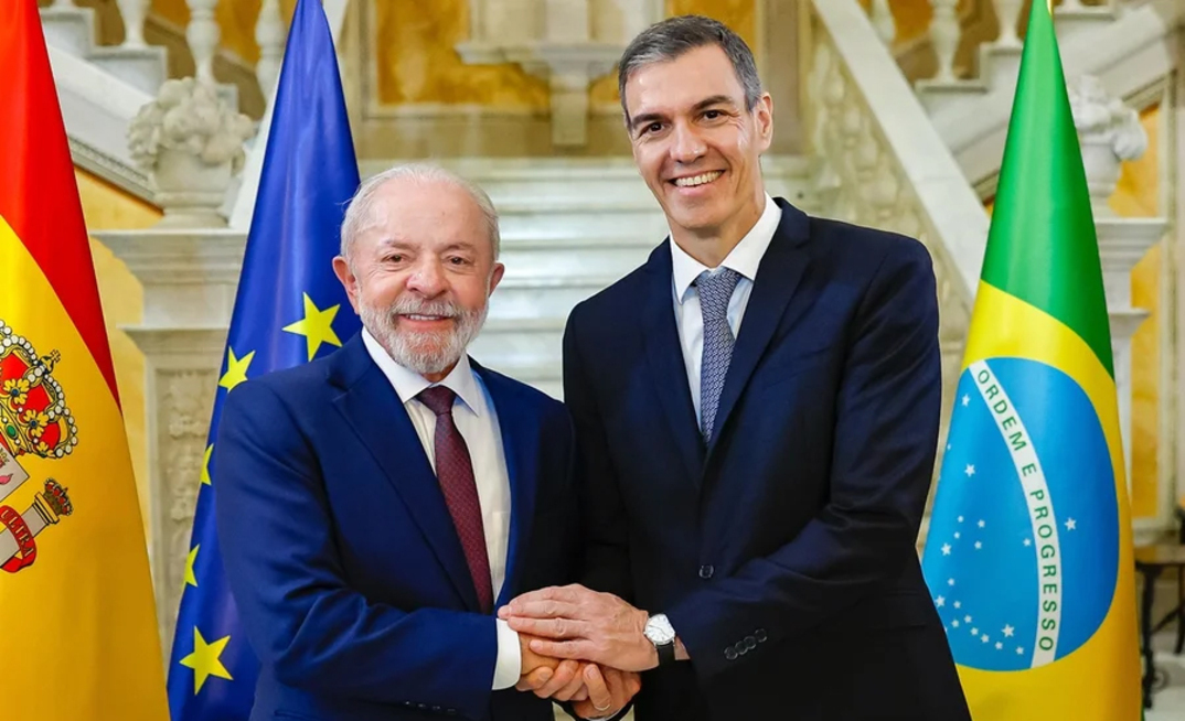 Lula com o presidente de Governo da Espanha, Pedro Sánchez