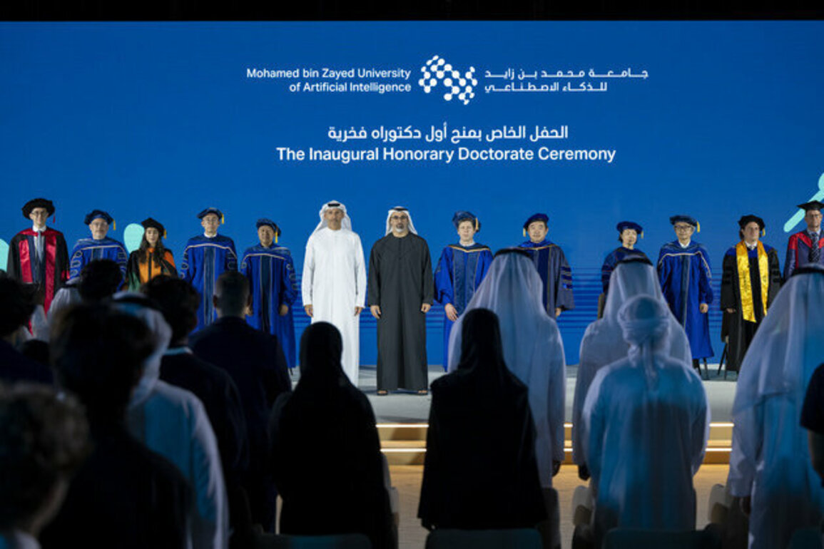 Khaled bin Mohamed bin Zayed witnesses MBZUAI inaugural Honorary Doctorate conferral on OpenAI CEO