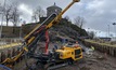   A KLEMM KR 806-5G drill rig rented from GEOMEK is being used during the construction of the West Link double-track rail line in Sweden