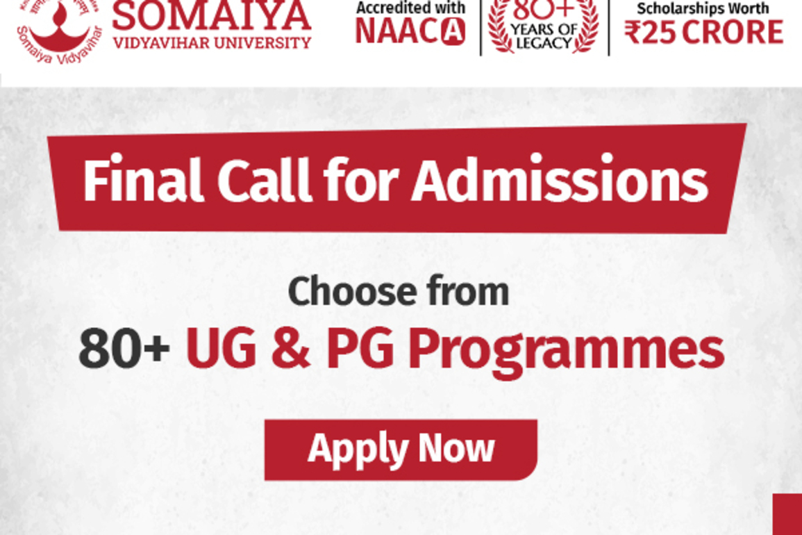 Final Admission Round Open: Somaiya Vidyavihar University Invites Applications for Career-Oriented UG and PG Programmes