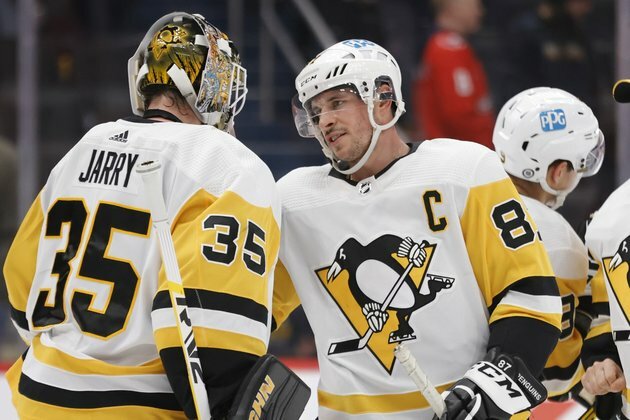 Sidney Crosby, Tristan Jarry practice with Penguins