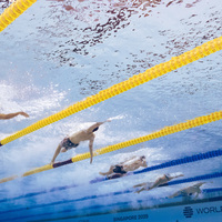 (SP)SINGAPORE-WORLD AQUATICS CHAMPIONSHIPS-SWIMMING-MEN'S 100M BACKSTROKE-SEMIFINAL