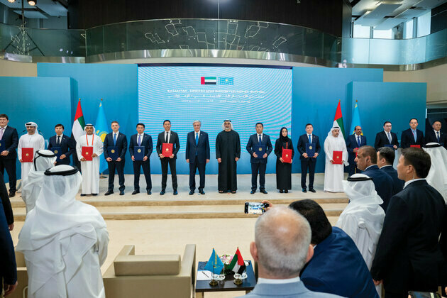 Crown Prince of Abu Dhabi, President of Kazakhstan visit Astana International Financial Centre, attend UAE-Kazakhstan Business Forum, witness exchange of agreements