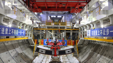 The world’s largest-diameter shaft boring machine, “CREC Qiming”, has rolled off the production line in Zhengzhou, China