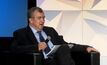 Barrick CEO Mark Bristow on stage at the Gold Forum Americas in Colorado