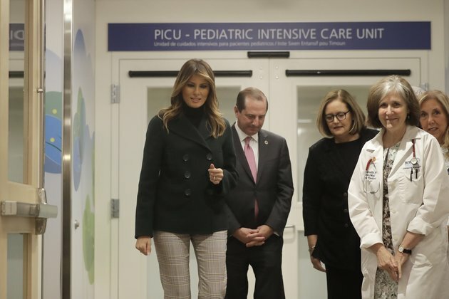 Melania Trump Visits Cuddle Program for Babies Born on Drugs