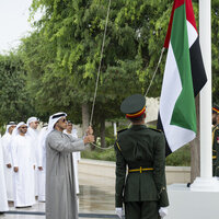 Mansour bin Zayed raises UAE flag at Founder's Memorial on Flag Day