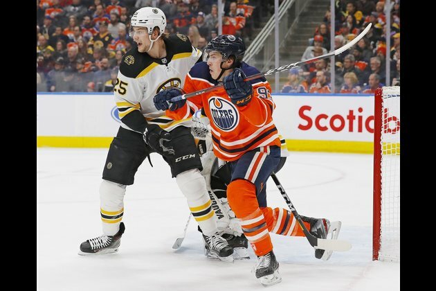 Pastrnak's OT goal leads surging Bruins past Oilers