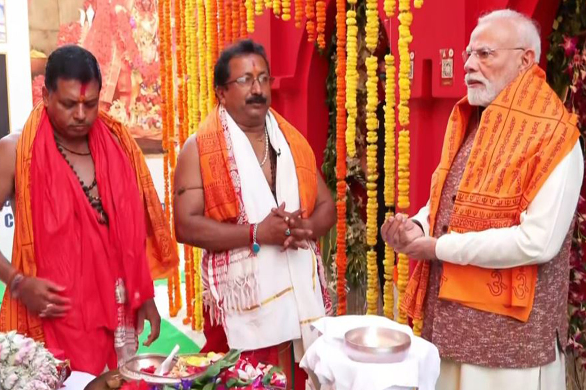 PM Modi offers prayers at Mata Tripura Sundari Temple in Tripura