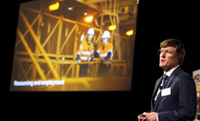  South Flank project director Simon Thomas speaking at the WA Mining Club