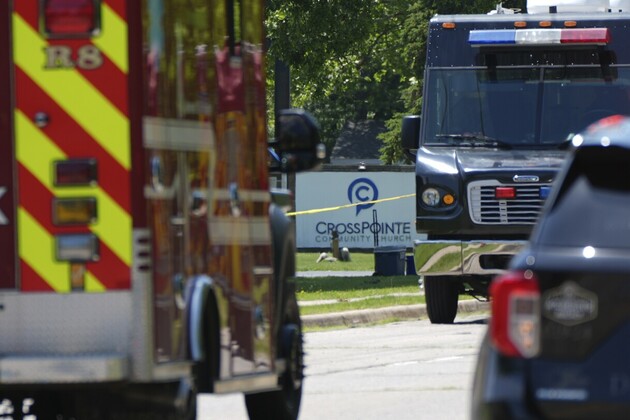 Man who opened fire outside church fatally shot by staff before getting inside