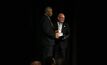  Peter Botten receives the award from Chamber president Gerea Aopi