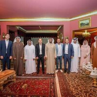 Abdulla Al Hamed visits veteran actor Adel Imam at his home in Giza, Egypt