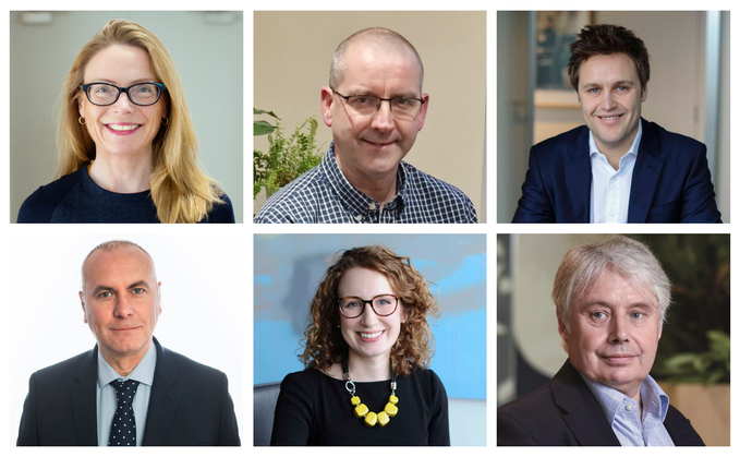 (Top row L-R:) Arabella Slinger, Bobby Riddaway and Tom Green (Bottom row L-R:) Wayne Phelan, Carmel Williams and Bob Hymas