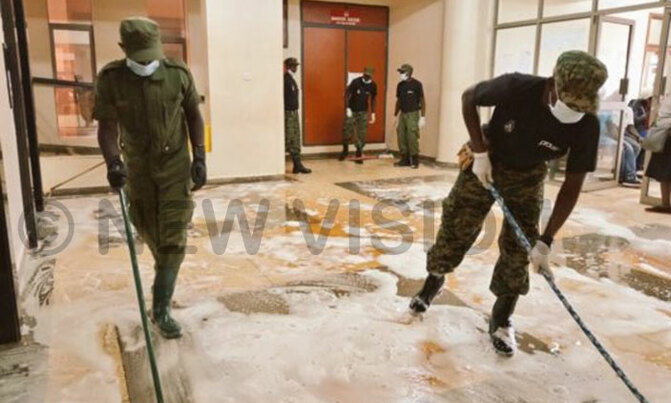 UPDF, PRAU in Kawempe hospital clean up exercise UPDF, PRAU in Kawempe hospital clean up exercise