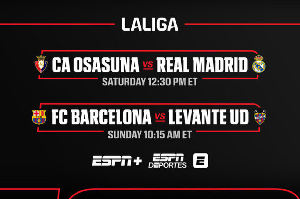 New leader in LALIGA, top five matchup in the Bundesliga, highlight soccer on ESPN networks this weekend