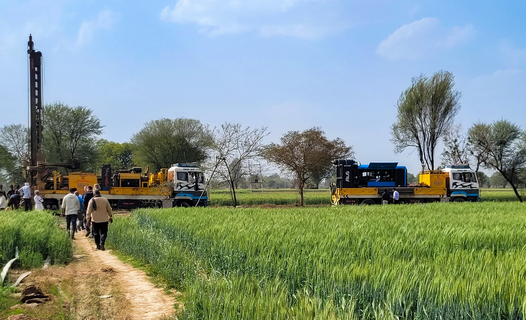 Compressors are used extensively throughout India, particularly for water well drilling to provide water for agriculture and other societal needs Credit: Volvo Penta