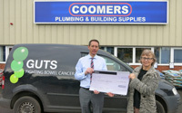 Coomers presents GUTS with £4,000