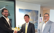 From left - Barrett Cameron, VP New Energy Asia Pacific of TGS; Daein Cha, MD of deepC Store;  Ralph Cowan, director of Azuli. 