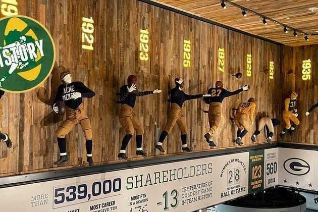 Green Bay Packers Hall of Fame uniform display thoroughly researched