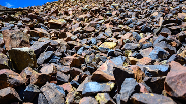 Rock tailings from gold mine