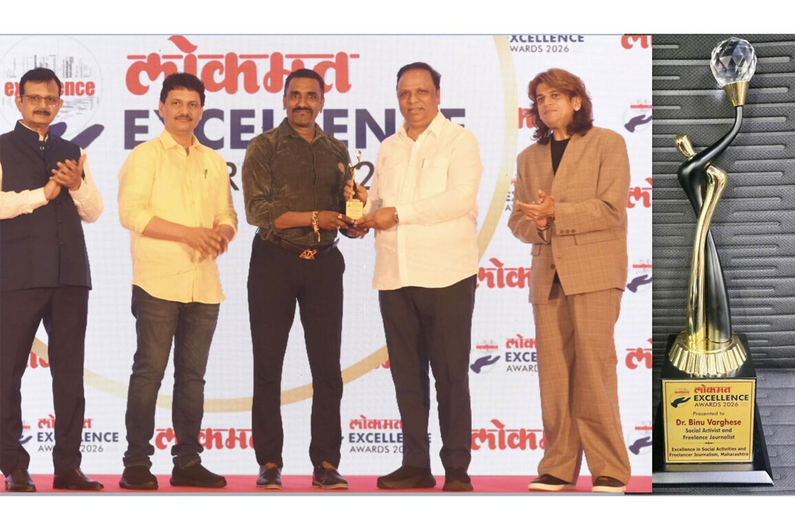 Lokmat Excellence Awards 2026: Dr. Binu Varghese Honored for Social Service and Journalism