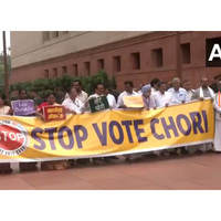 INDIA bloc continues protest against Bihar SIR at Parliament