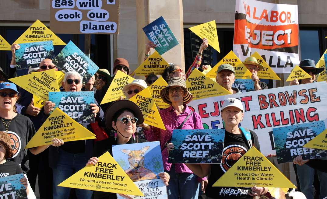Environmental protesters gathered in concern over Kimberley fracking