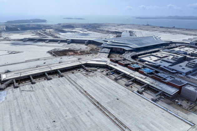 Xiang'an Int'l Airport under construction in Xiamen, China's Fujian
