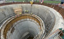  Northstar Contracting tying rebar at the SST-2 Shaft before advancing the formwork for the next final lining pour