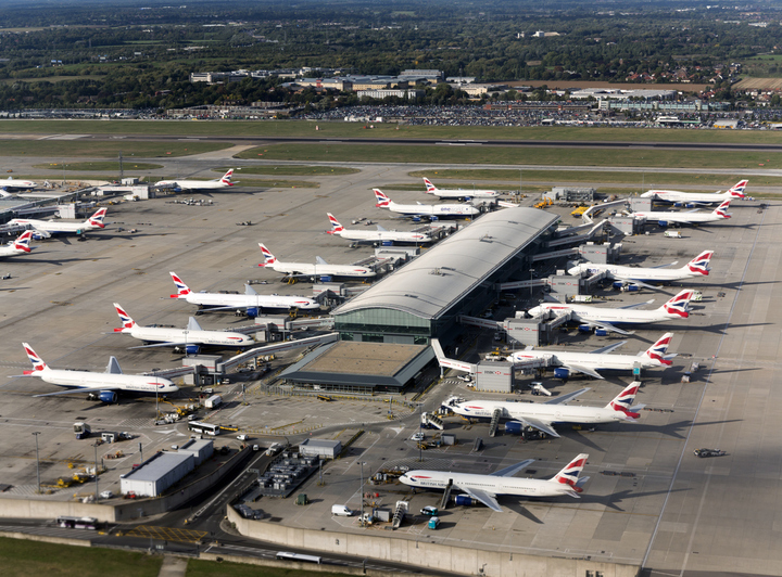 Planes outside Heathrow Terminal 5