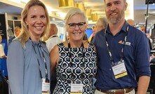  L-R: AMPS geology manager Lauren Stienstra, Cube managing director Rebecca Prain and AMPS CEO Brendan Parker 