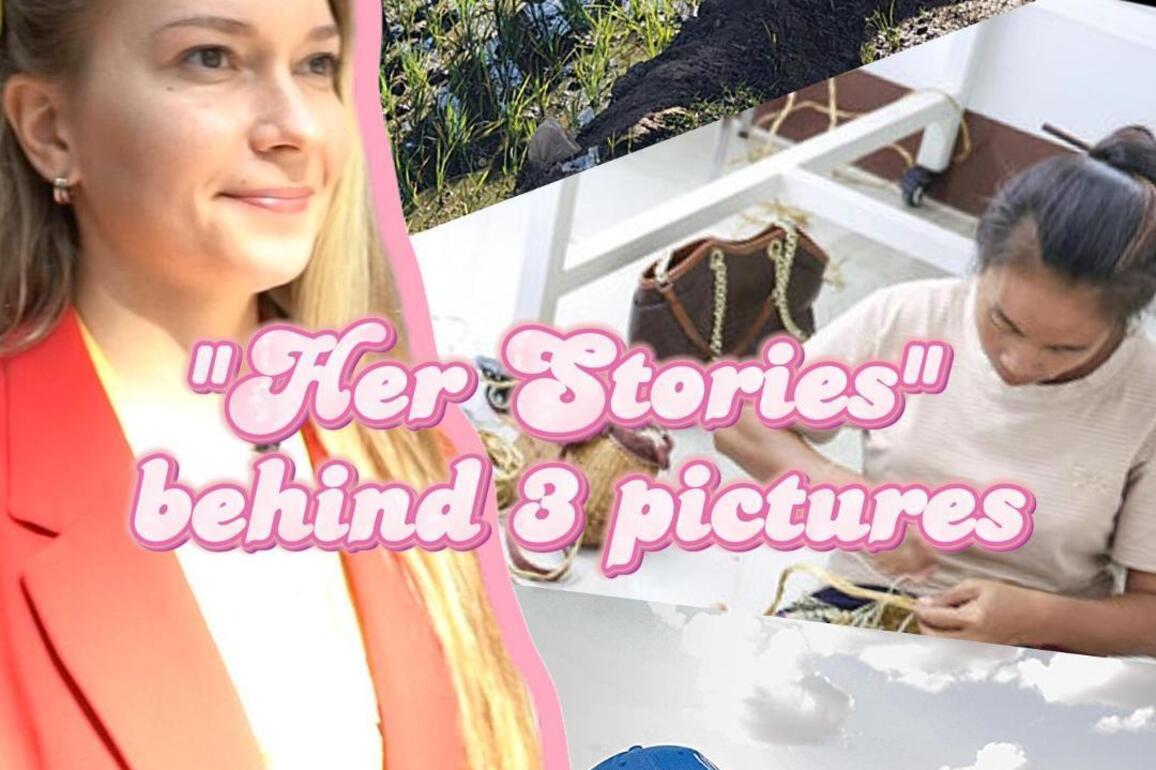 "Her Stories" behind three pictures