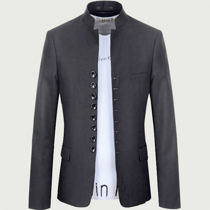 Get trendy with a collarless suit jacket - New Vision Official