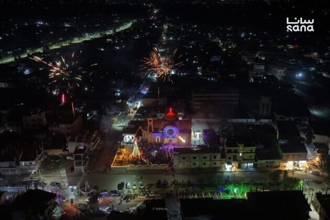 Christmas tree lights up in Al-Qusayr, Homs countryside