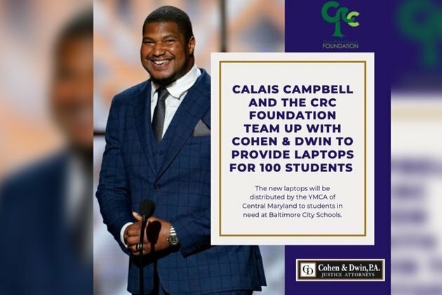 Calais Campbell Provides Laptops for Baltimore Students