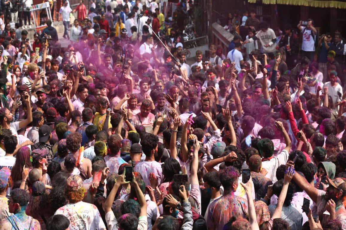 Foreign tourists bask in Holi celebration in Kathmandu