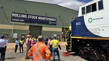 The new locomotives were unveiled at Fortescue's rolling stock maintenance yard in the Pilbara.