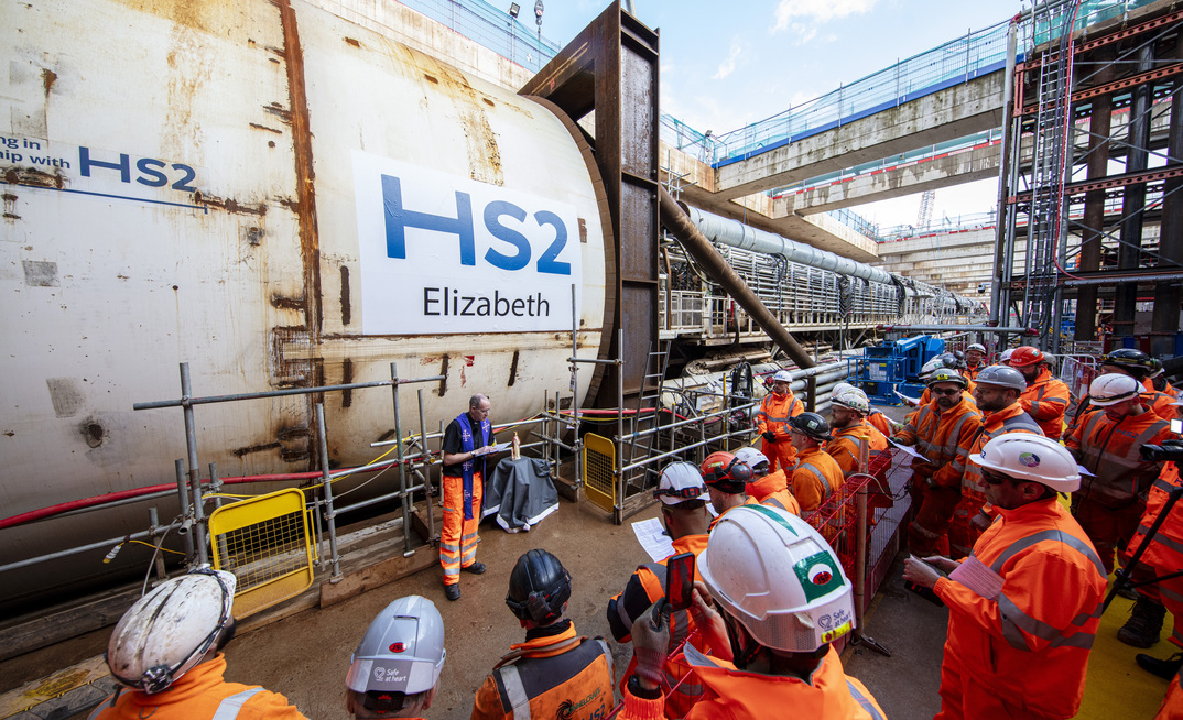 Rev Fr Paul Smith conducting the TBM blessing ceremony of Elizabeth, which will be digging the second bore of HS2’s Bromford Tunnel