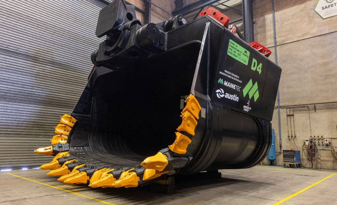 Austin has manufactured the first 4100XPB dipper bucket fitted with Bierwith Forge’s GET technology