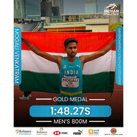 Asian U20 Athletics Championships: Mogali Venkatram wins gold in men's 800m event