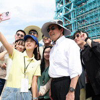 CHINA-JIUQUAN-SATELLITE LAUNCH CENTER-MA YING-JEOU-TAIWAN YOUTH-VISIT (CN)