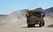 A mining truck at Trans Hex's lower Orange River operations in South Africa