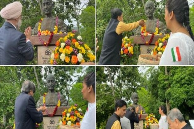 All Party-delegation led by Shashi Tharoor pays floral tributes to Mahatma Gandhi bust at University of Panama