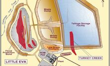 A plan of the Little Eva mine site.