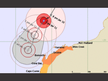 Cyclone Narelle intensifies