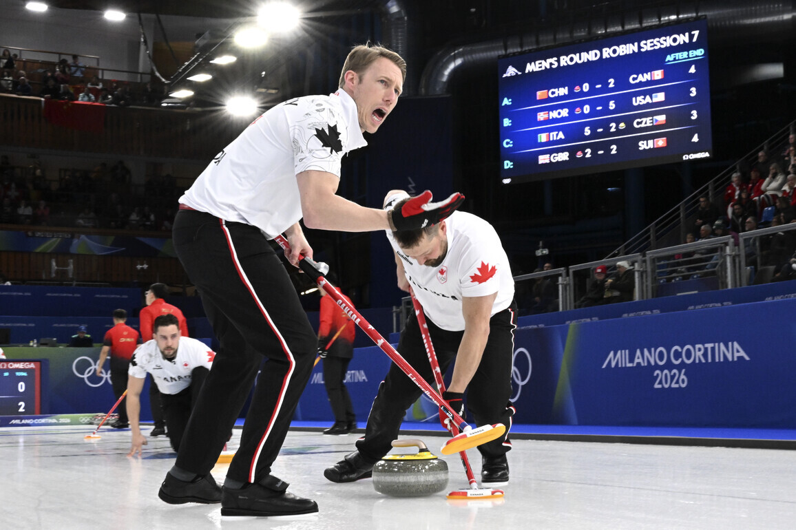 (MICO2026)ITALY-CORTINA D'AMPEZZO-OLYMPIC WINTER GAMES-CURLING-MEN-ROUND ROBIN-CHN VS CAN